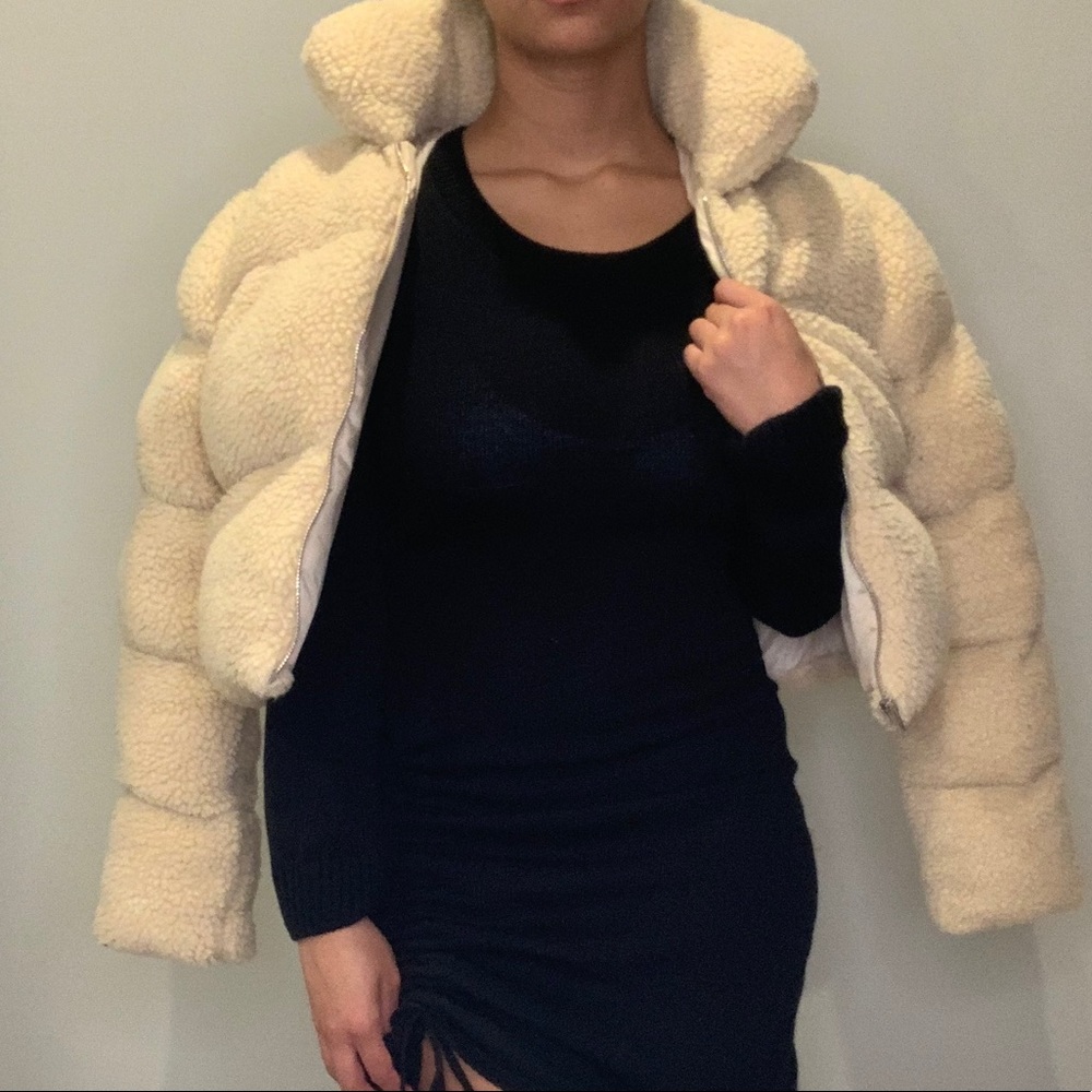 Cropped Sherpa Puffer Coat